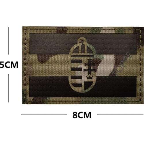 Hungary National Flag Embroidery ir Patches Embroidered Patches Military Tactical Hungary SPARTAN HELMET badges