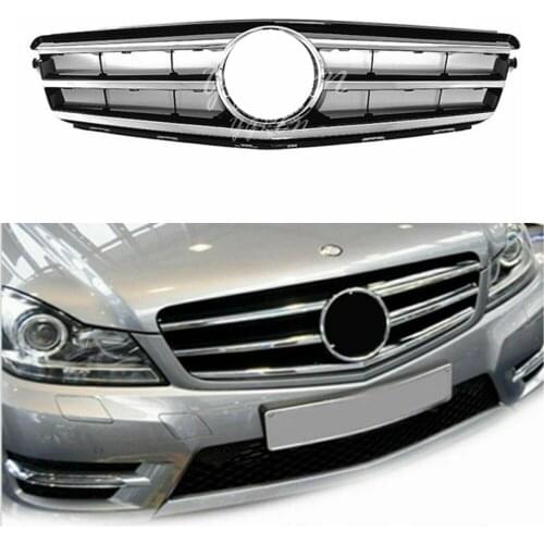 New for 08-14 Mercedes Benz C-Class W204 Grille Grill Black Radiator AMG Style