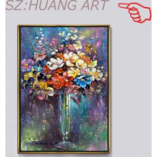 New Arrival Abstract Design Flower Canvas Oil Painting Hand-painted Wall Art Hot Selling Unframed Decorative Floral Paintings
