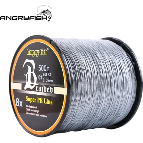 ANGRYFISH Wholesale 500 Meters 8 Strands Braided Fishing Line 8 Colors Super Strong PE Line