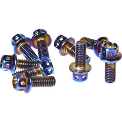 Gold-Plated Screw Outer Hexagon Hollow Screw Flange Head Thumb Screw Applicable to Electric Car Motorcycle