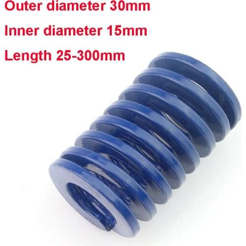 1PCS Blue Light Load Spiral Stamping Compression Die Spring Outer Diameter 30mm Inner Diameter 15mm Length 25-70mm