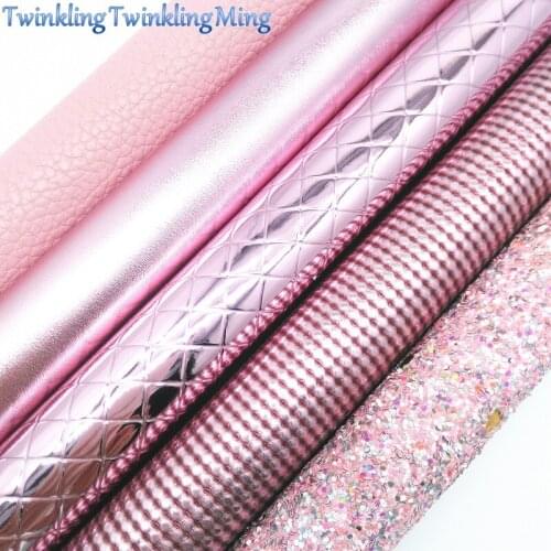 PINK Chunky Glitter Canvas Sheet, 8"x11" Glitter Sheets, Faux Leather Sheet, Chunky Glitter Hair Bow & Earring Fabric XM034A