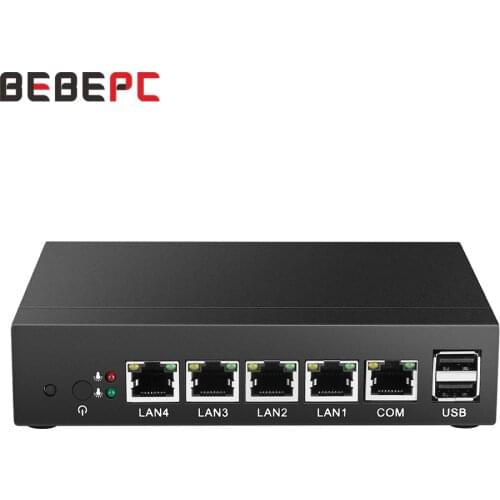BEBEPC Mini PC 4-Gigabit Ethernet LAN Celeron J1900 Pfsense Ubuntu Windows 10 Firewall Router 4-RJ45 VGA Client Thin Mini Comput
