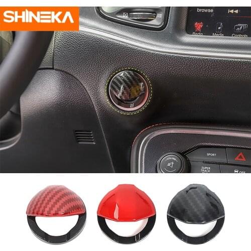 SHINEKA Interior Mouldings Accessories For Dodge Challenger 2015+ Car Engine Start Stop Switch Button Cover For Dodge Challenger