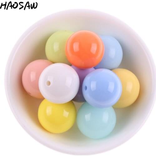 Choose Size And Colorful 6MM-20MM Fashion Jewelry Accessories Chunky Bubblegum Acrylic Solid Beads For Handmade DIY Jewelry