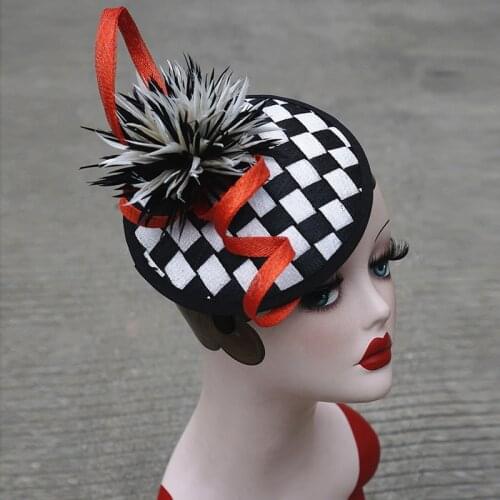 Sinamay Fascinator Hats Women Kentucky Darby Wedding Formal Fedoras Dress Headwear Floral Hair Accessories Ladies Headbands T217