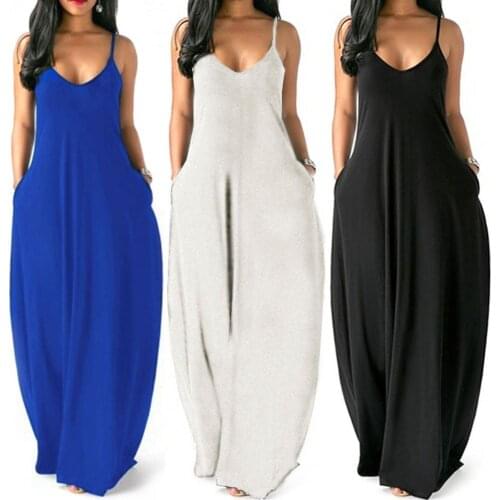 Hot Sales Women Dress Sling Breathable Summer Clothing Women Sleeveless Long Dress for Shopping