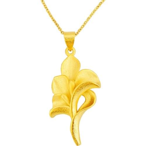 ZIMNO Luxury Designer Female 24K Gold Necklace Fashion Exquisite Flower Leaves Pendant Wedding Accessories Dubai Gold Jewelry