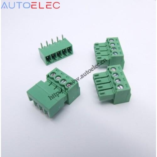 100sets 4pin Pitch 3.5mm PCB Plug-in Terminal Block connector male and EMC 1897115 female right angle pin for PHOENIX Weidmuller