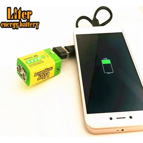 2PCS USB 9V 1200mAh lithium li-po rechargeable battery charge with micro Usb Cable for microphone toy Remote Controler KTV