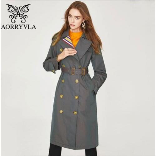 Женские длинные тренчи AORRYVLA China At AliExpress