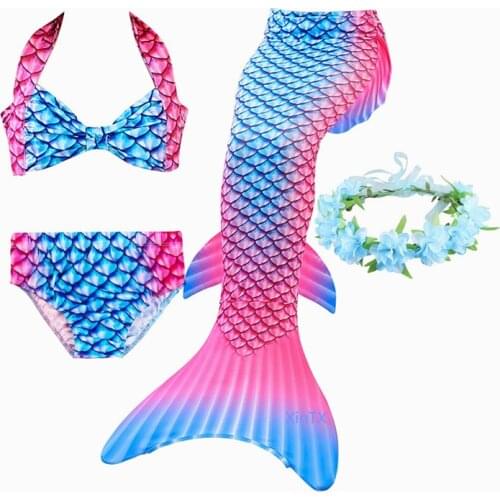 Ariel Swimming Mermaid Tails for Swimming Costume Kids Mermaid Cosplay Costume Beach Swimwear Kids Girls Bikini Swimsuit