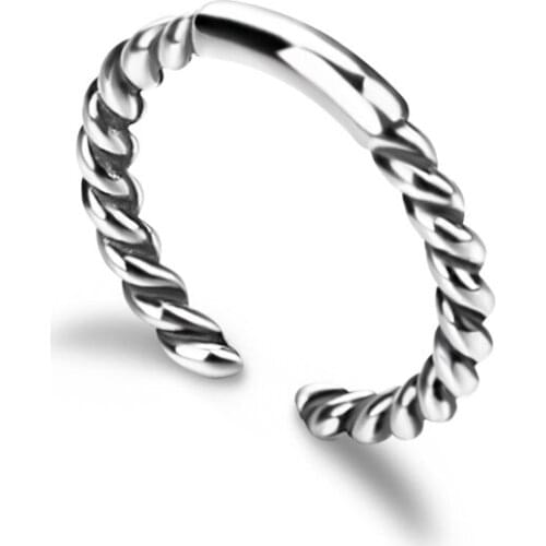 Bohemia Vintage 100% 925 sterling silver Rings Knuckle Finger OpeningDesign Adjustable Ring for Women Marcasite Jewelry