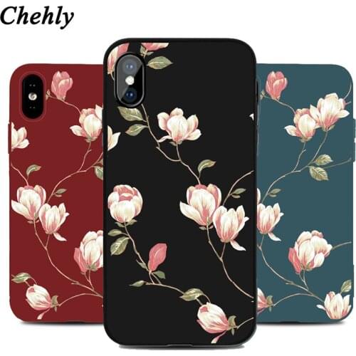 Phone Case for IPhone 6s 7 8 11 12 MIni Plus Pro X XS MAX XR SE Cute Flowers Cases Soft Silicone Fitted Back Accessories Cover