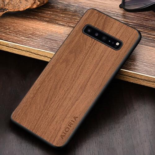 WoodLike case for Samsung Galaxy S10 S10e S10 Plus S10 Lite soft TPU silicone PU leather skin covers coque fundas