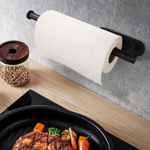 Hot Stainless Steel Paper Towel Holder Rack Toilet Kitchen Cabinet Roll Paper Holder Self-adhesive Kitchen Toliet Accessories