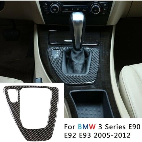 For BMW 3 Series E90 E92 E93 2005-2012 Carbon Fiber Car Gear Shift Panel Protective Sticker Interior Accessories