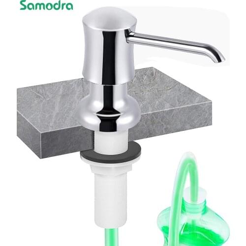 Samodra Kitchen Soap Dispenser Kit with Extension Tube To Bottle Build In Black Abs Pump Head Oil-Rubbed Bronze for Kitchen Sink