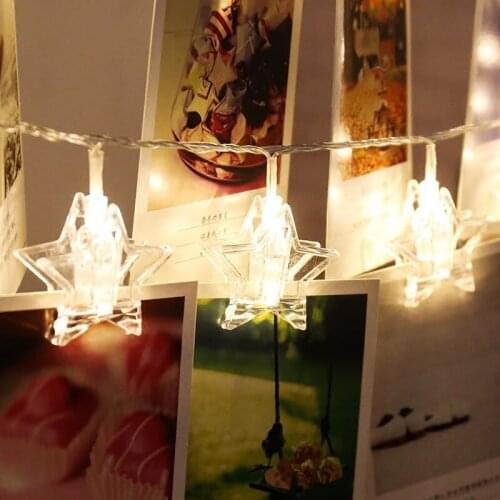 3M Fairy Star Clip 20 Leds String Light Holiday Party Bedroom Decor Light Garland Lamp Starry Phote Picture Clip Colorful Light