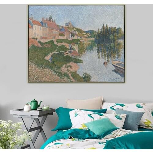 Holover Canvas Oil Painting Paul Signac"The Terrace of Meudon,1899"Western Art Decor Poster Artwork Aesthetic Home Decoration