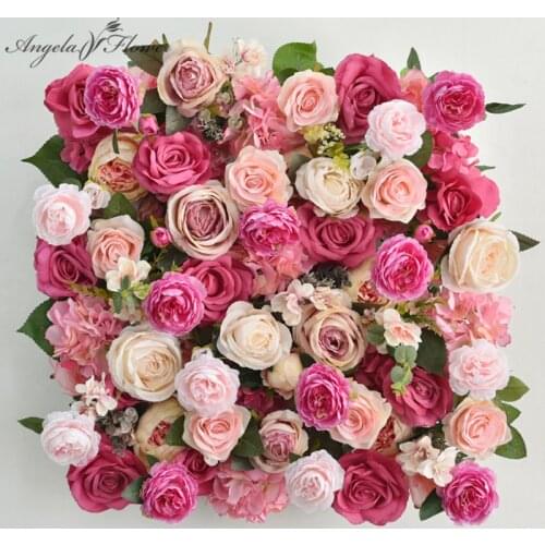 Custom Artificial Flower Wall Wedding Background Wall Decor Silk Fake Floral Photo Backdrop Window Shop Party Layout Flower Rows