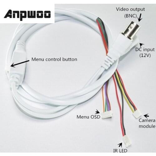 CCTV Camera 11-core Video Cable DC Input + BNC output + OSD Menu Button For CCTV Camera(6pin 1.25mm + 3pin 1.5mm + 2pin 2.0mm)