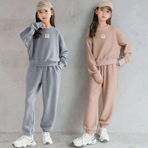 Girl Sets Sportswear Two-piece Kids Clothing Suits School Autumn Fashion Suits Teen Cotton Clothes Tracksuit For Children 12 14