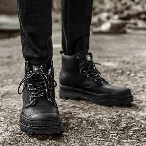 Sneakers Men Black Mens Hightop Sneakers Shoes High Top Men Casual For Leather Man Shoe Flat Mens Zapatillas Negras