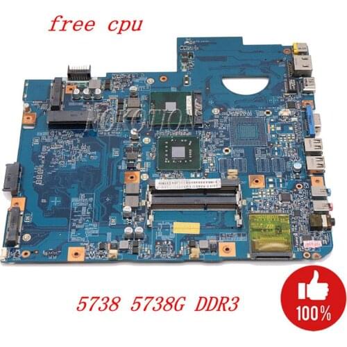 NOKOTION For Acer ASPIRE 5738 5738G laptop motherboard 48.4CG01.011 MBP5601005 MB.P5601.005 DDR3 Only free cpu