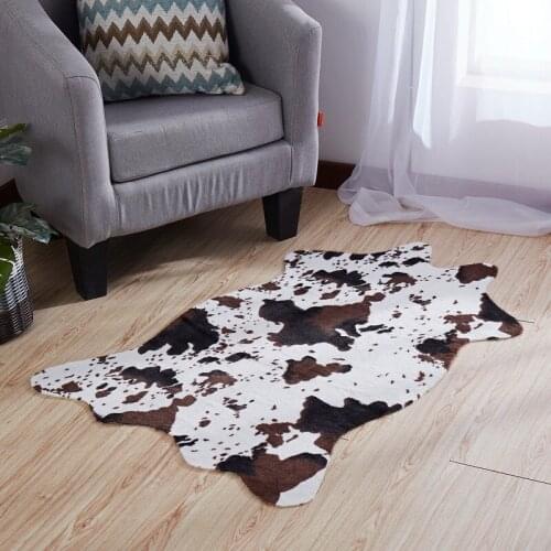 Soft Faux Fur Rug Animal Cow Zebra Pattern Floor Mat Chair Cover Furry Fluffy Bedroom Living Home Room Seat Pad Carpet