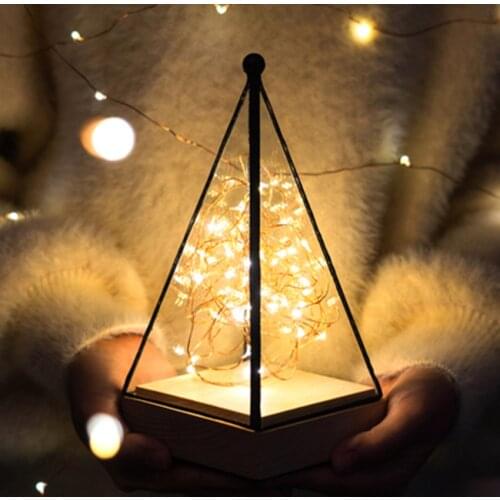 Nordic LED Glass Solid Wood Read Table Lamp Fire Tree Silver Flower Solid Table Light Bedroom Bedside Study Deco Led Desk Lamp