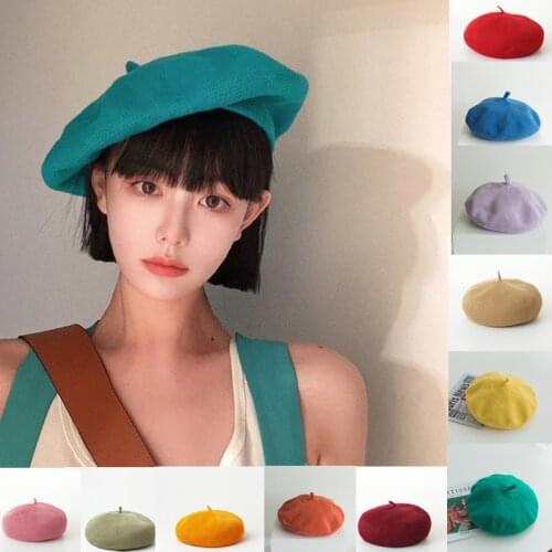 2021 new color beret fashion wool beret painter hat wool beret sketch hat ladies autumn and winter art hat wholesale and retail