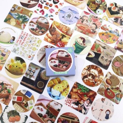 New Sushi Food Diary Paper Lable Stickers Crafts And Scrapbooking Decorative Lifelog Sticker DIY Lovely Stationery 46 PCS/box