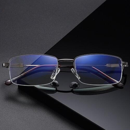 Mens and Womens Reading Glasses High-quality Half-frame Diopter Glasses Anti-blue Light Male Presbyopia 1.0 1.5 2.0 2.5 3.0 4