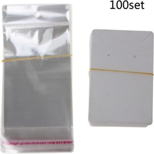 100Pcs Blank Kraft Paper Jewelry Packaging Card Necklace Earring Display Cards