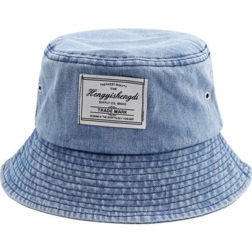 Cowboy denim bucket hats women hat men hat panama outdoor hip hop hat retro washed denim girl fisherman hat street merchandise h