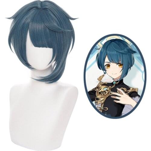 Game Styled Genshin Impact XINGQIU Wig Cosplay Kazuha Wig Cosplay Hair Gradient salon accessories