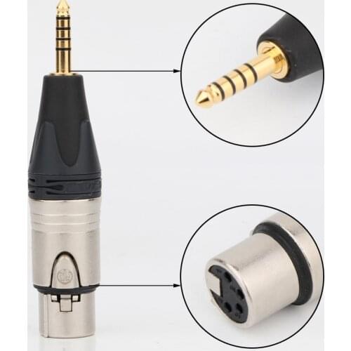 1PCS HIFI NEUTRIK 4 Pin XLR to 4.4mm Pentaconn Adapter Male to Female Angle
