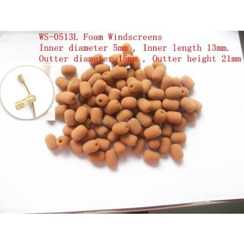 Lavalier Microphone Foam Windscreen, Beige , WS-0513L , 5mm hole diameter ,13mm inner length 100 pcs /lot, Singapore Post