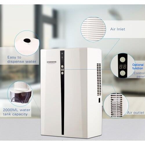 Portable Intelligent Commercial Dehumidifier 12V 2000ml For Damp and Moisture Absorbing In Bed Living Room
