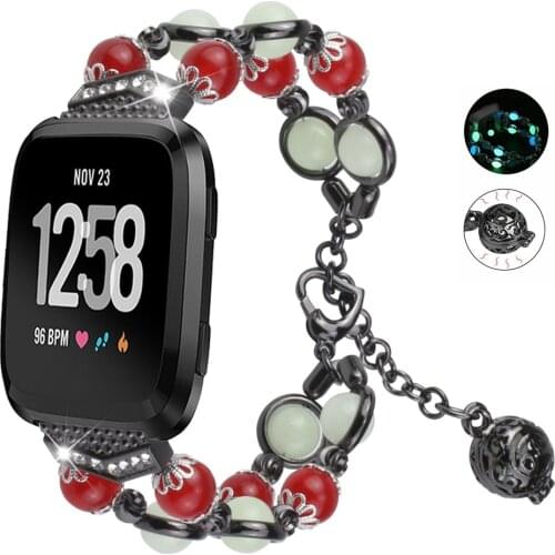 Essidi Luminous Strap For Fitbit Versa Versa Lite Smart Bracelet Band Loop Metal Wrist band Correa For Fitbit Versa 2 3 Sense