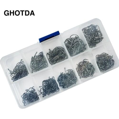 500pcs/lot Fishing Hooks 3 4 5 6 7 8 9 10 11 12 Fresh/Salt Water Fishhooks