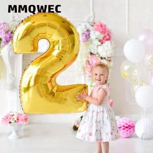 1PCS 40inch gold silver number foil balloons 0 1 2 3 digit helium baloon my 1st 30th birthday party supplies Anniversary decor
