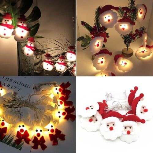 1.6m 10LED Snowman Santa Claus Fawn LED Garland String Light Garland Home Decore Christmas Tree Decorations Ornaments Navidad