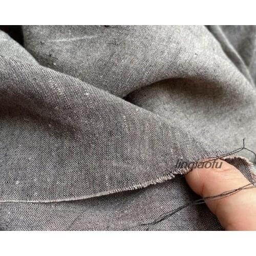 High-end gray coffee linen garment fabric