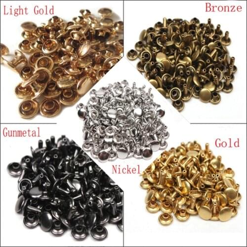 500sets Double Cap Sewing Metal Rivets Punk Spike Snap Fastener Press Button Craft Strap Rivets 12mm for Leather