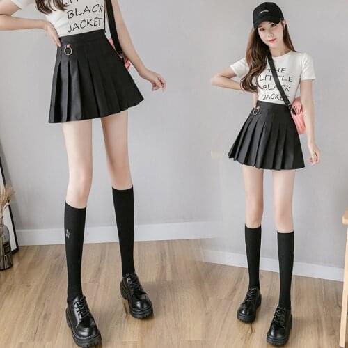 Korean Fashion Summer A Line Cute High Waist Folds Skirts Gothic Plaid Pleated Mini Skirt Women Clothing 2021 Faldas with Shorts