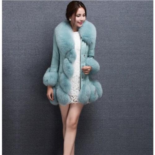 Faux fur coat women 2019 new winter Korean long sleeve white purple black S-3XL plus size thick fashion Faux fur jacket JD387