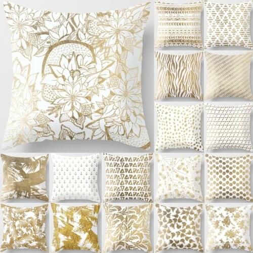 Gold Bronzing Nordic Geometric Pillow Covers New Modern Fashion Decorative Pillowcase for Sofa Chair Livingroom Cushions Cover